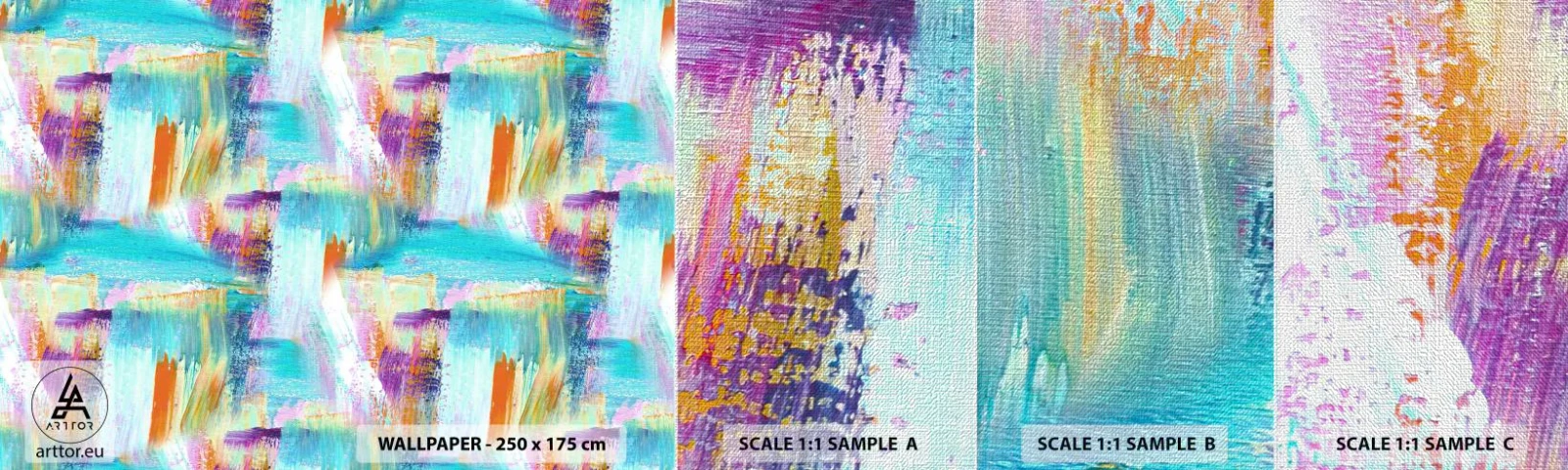 Fototapeten Muster Premium Canvas - Fröhlicher Labyrinth-Liner - Abstraktion, Stück, Malerei - 100x30 cm