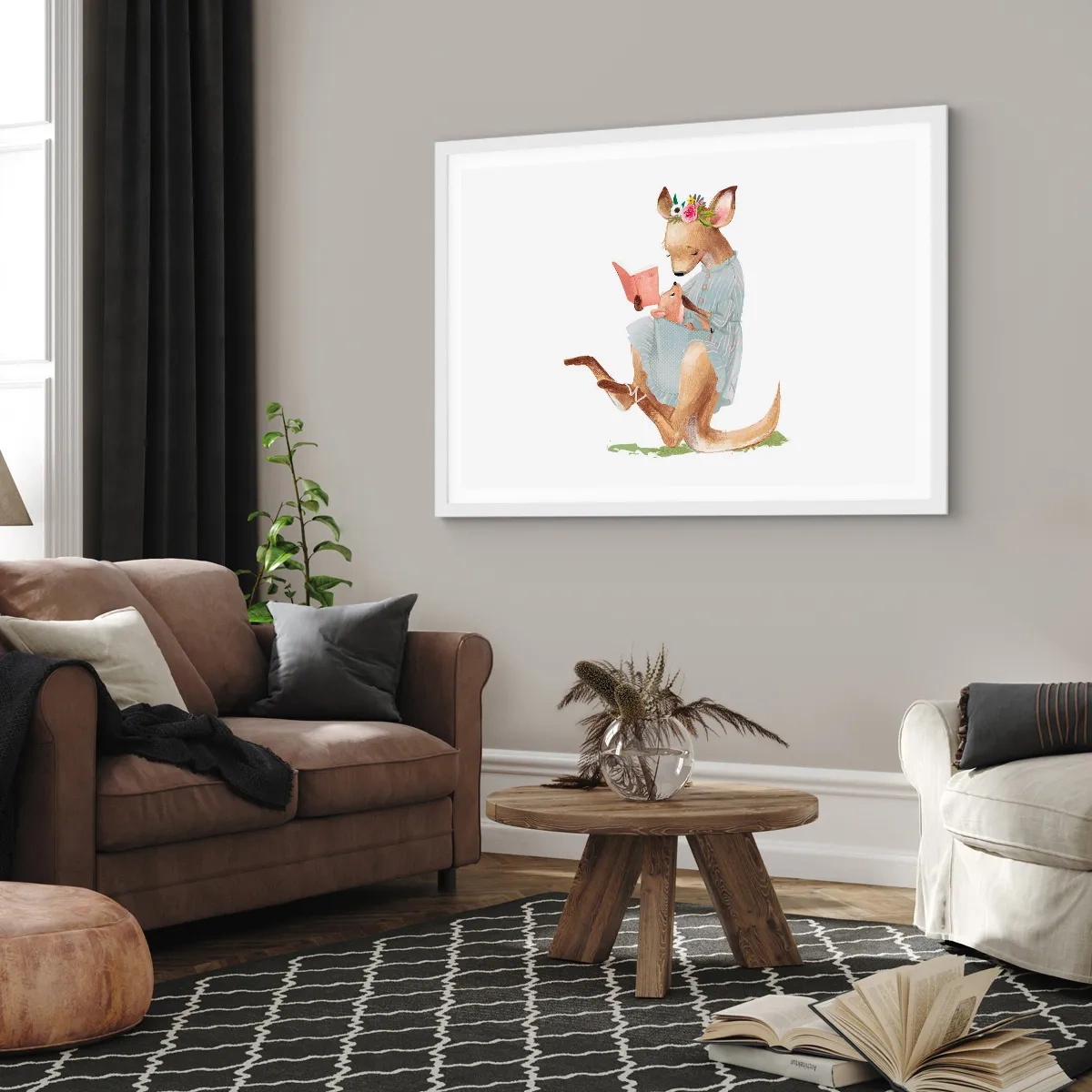 Poster in einem weißen Rahmen - Lies mir vor Mama - 50x40 cm