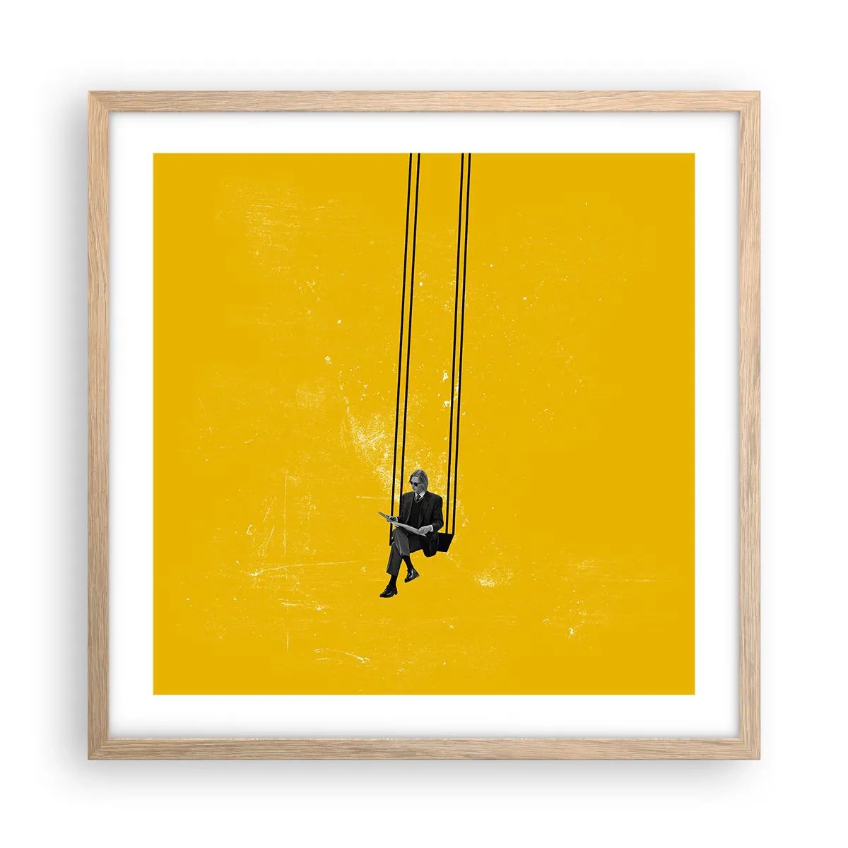 Poster in einem Rahmen aus heller Eiche - Tag wie jeder andere - 50x50 cm