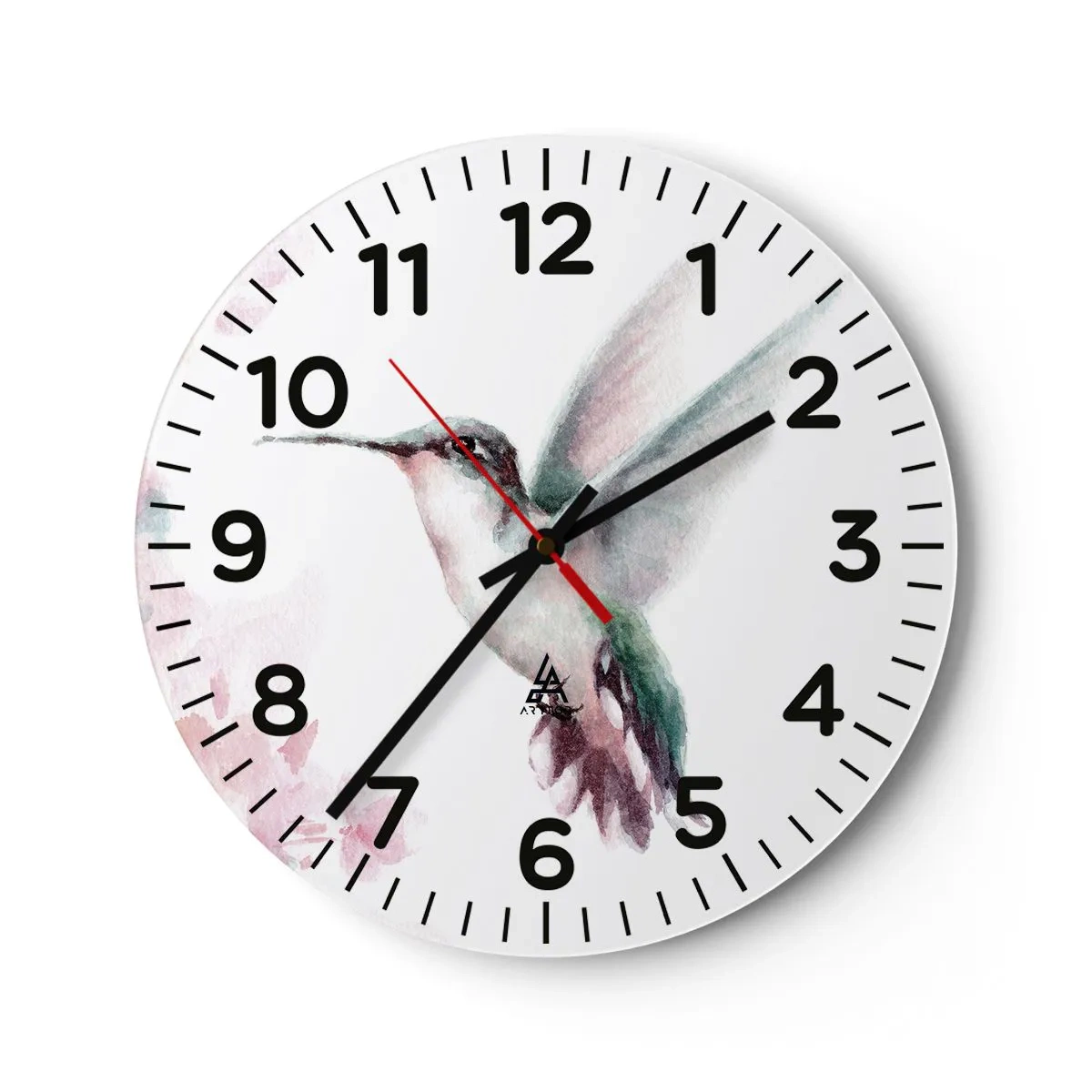 Wanduhr - Glasuhr - Im Flattern gehalten - 40x40 cm