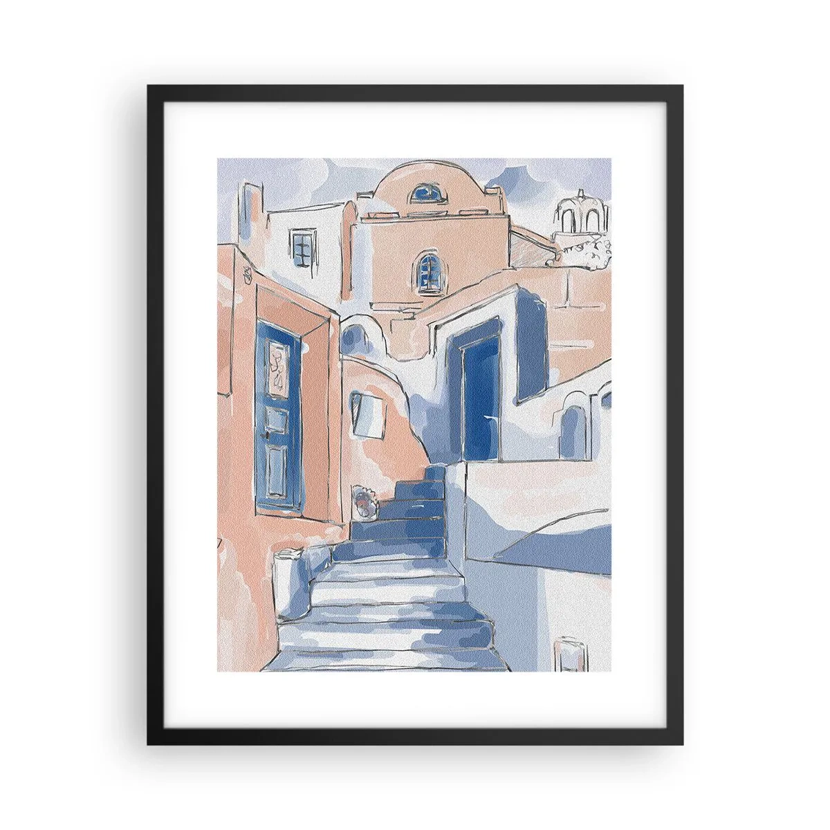 Poster in einem schwarzem Rahmen - Exotische Stadt - 40x50 cm