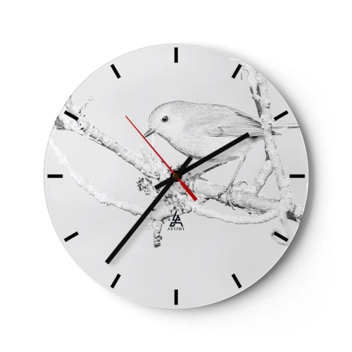 Wanduhr - Glasuhr - Wintermorgen - 40x40 cm