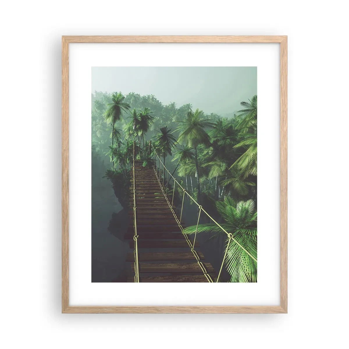 Poster in einem Rahmen aus heller Eiche - Über der Brandung des Grüns - 40x50 cm