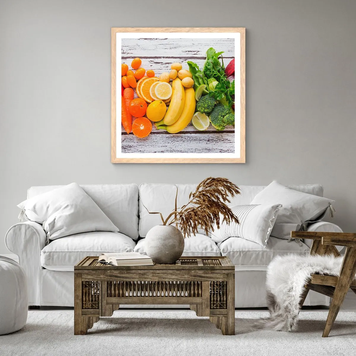 Poster in einem Rahmen aus heller Eiche - Es ist nicht genug? - 50x50 cm