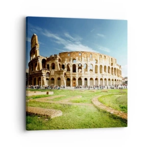 Bild auf Leinwand - Leinwandbild - Wir können immer noch das Knallen der Waffe hören - 30x30 cm