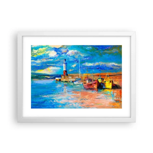 Poster in einem weißen Rahmen - Ein Nachmittag in der Regenbogenbucht - 40x30 cm