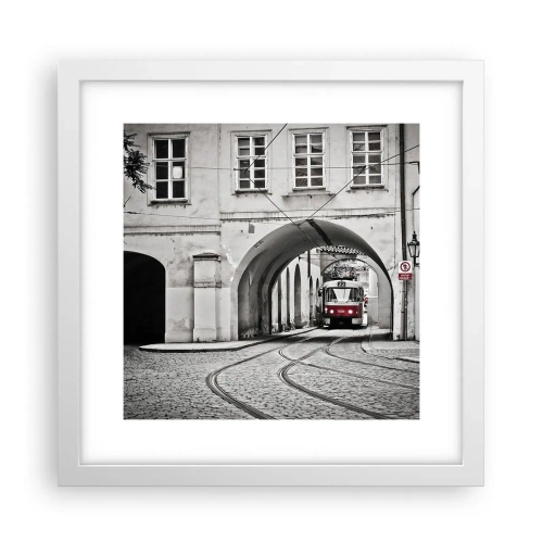 Poster in einem weißen Rahmen - Durch das Stadtlabyrinth - 30x30 cm