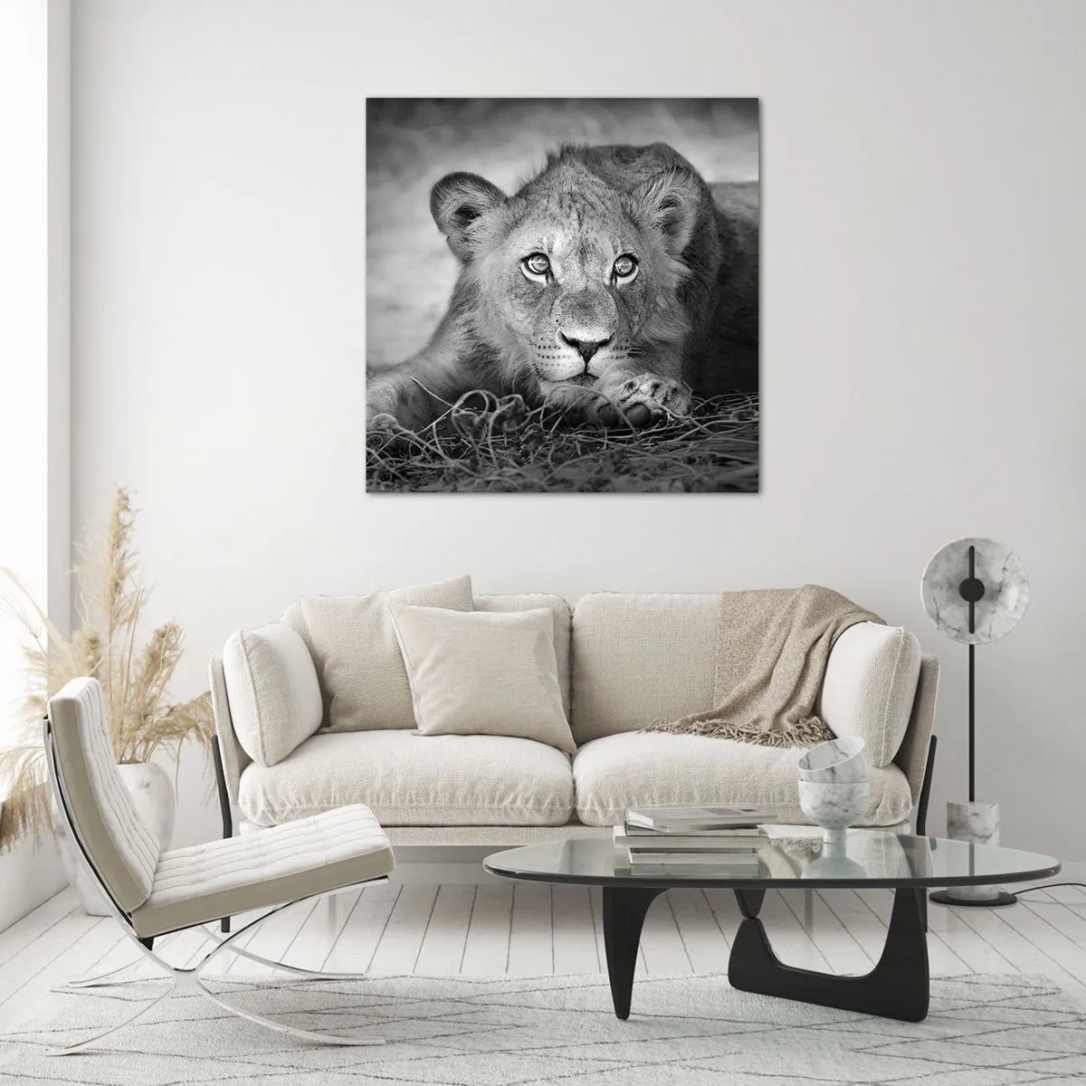 Glasbild - Bild auf glas - Königlicher Welpe - 60x60 cm