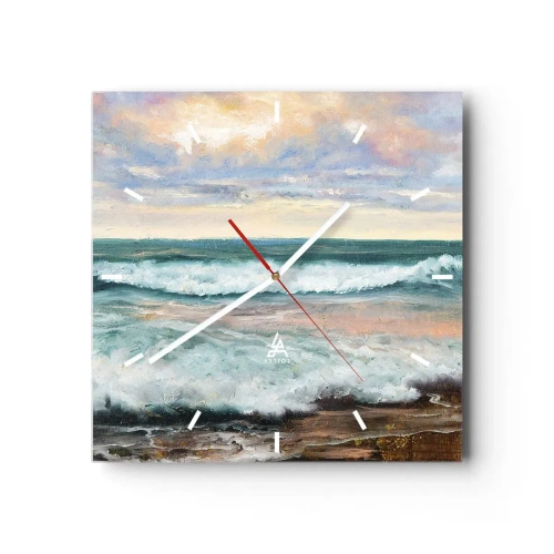 Wanduhr - Glasuhr - Hier werden Sie Ihre Seele baumeln lassen - 40x40 cm