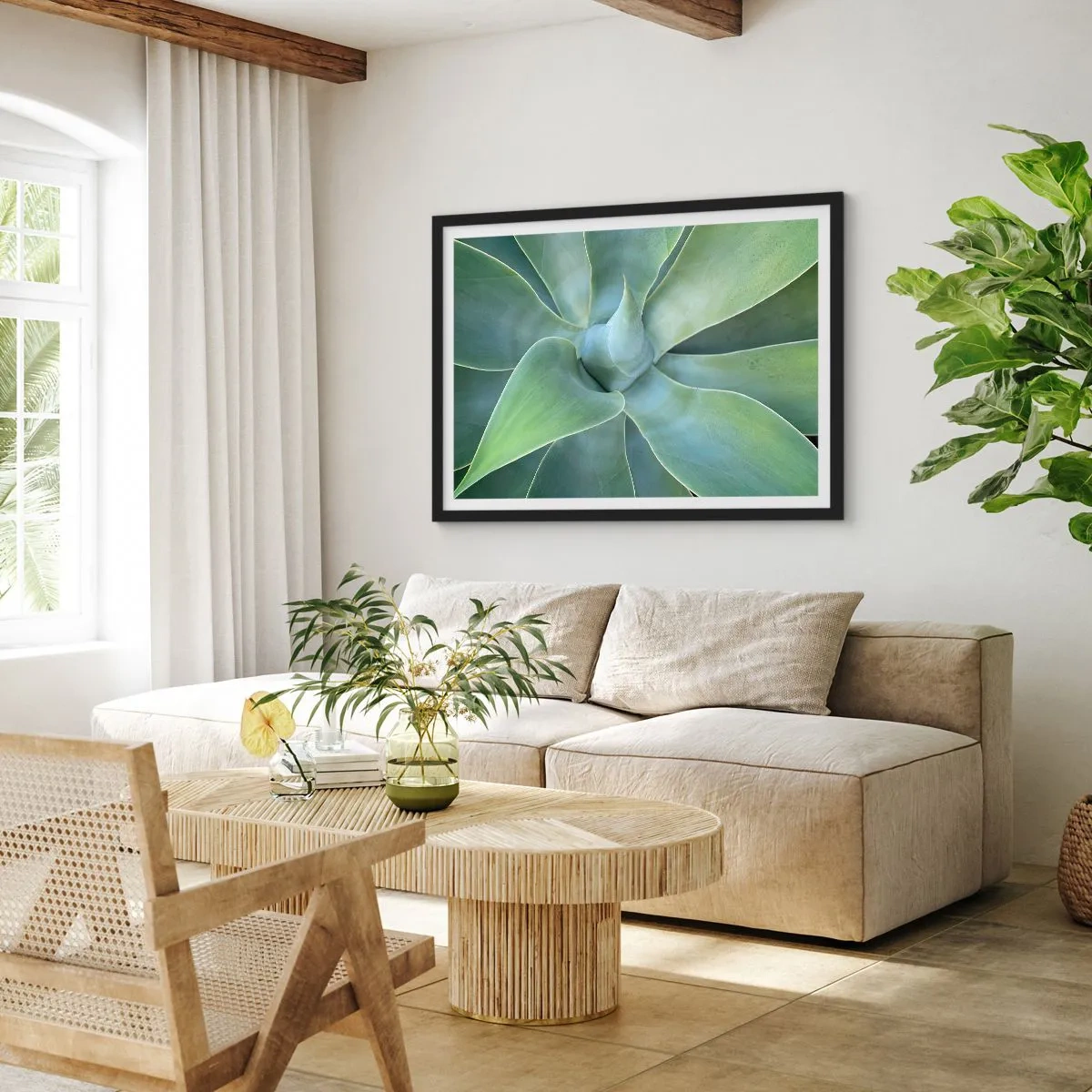 Poster in einem schwarzem Rahmen - Geburt des Grüns - 40x30 cm