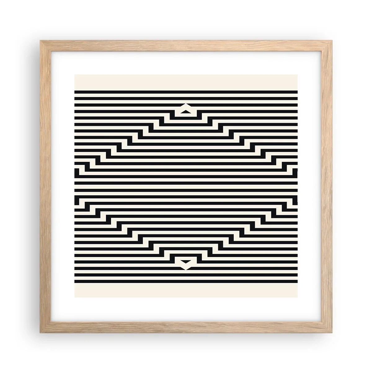 Poster in einem Rahmen aus heller Eiche - Geometrische Illusion - 40x40 cm