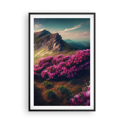 Poster in einem schwarzem Rahmen - Sommer in den Bergen - 61x91 cm