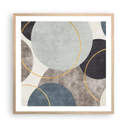 Poster in einem Rahmen aus heller Eiche - Rad für Rad - 60x60 cm