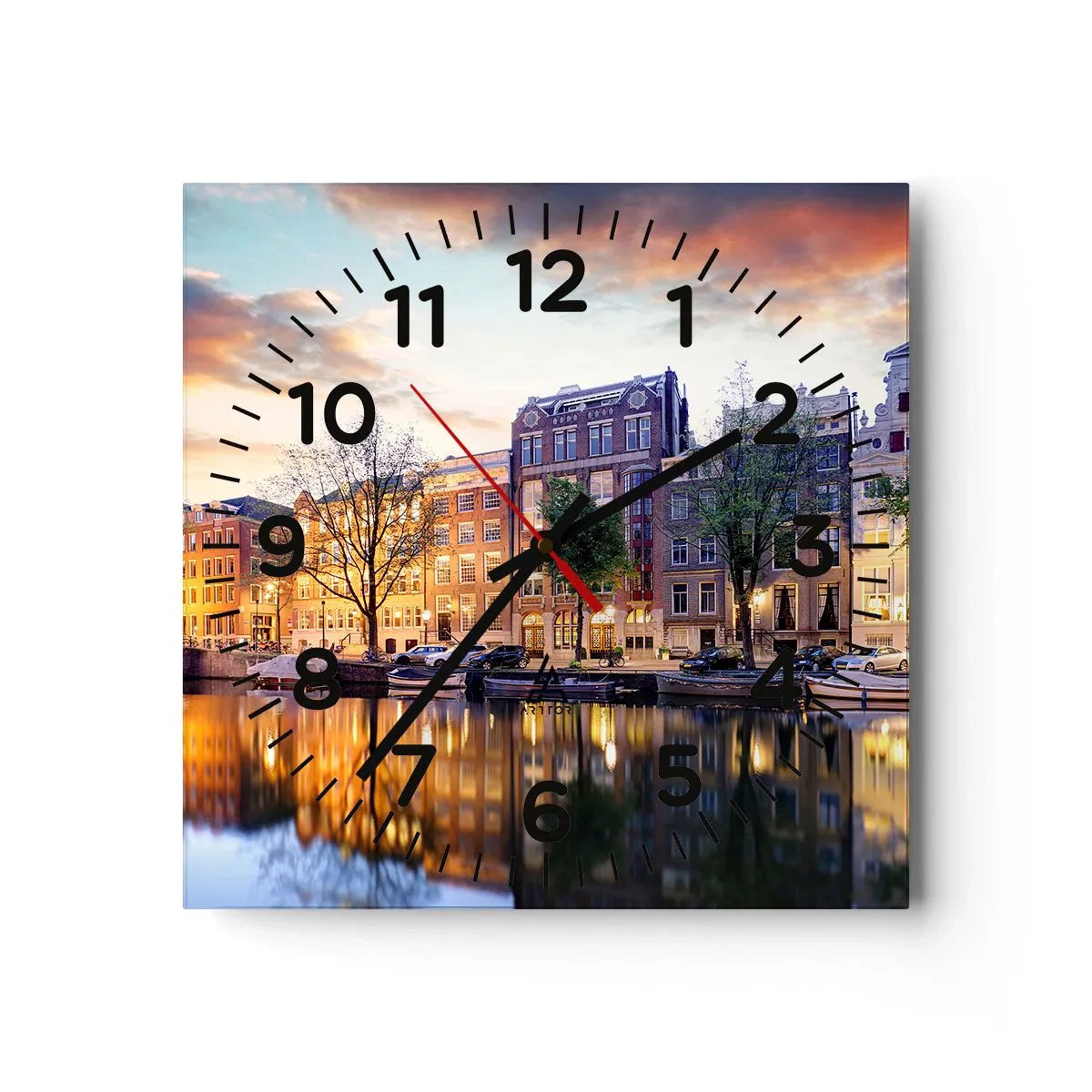 Wanduhr - Glasuhr - Zurückhaltende und gelassene niederländische Schönheit - 30x30 cm