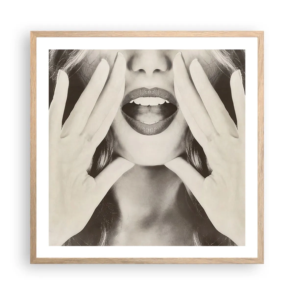 Poster in einem Rahmen aus heller Eiche - Ich komme schon! - 60x60 cm