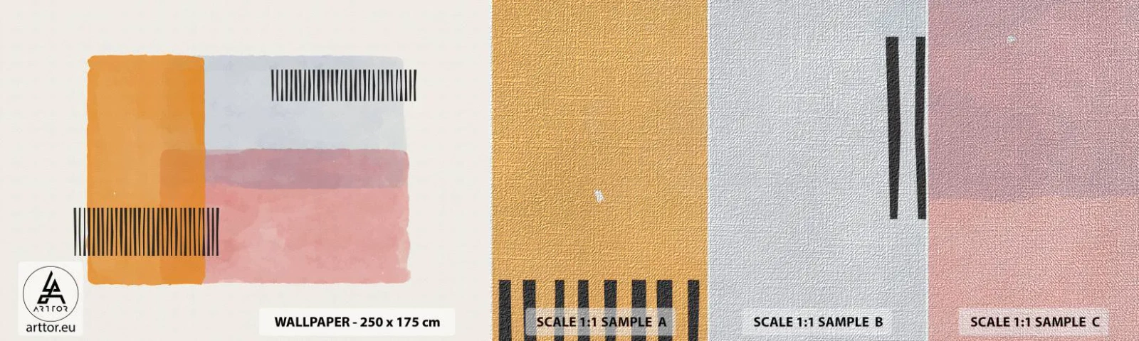 Fototapeten Muster Premium Canvas - Von Ecke zu Ecke - Abstraktion, Stück, Minimalismus - 100x30 cm