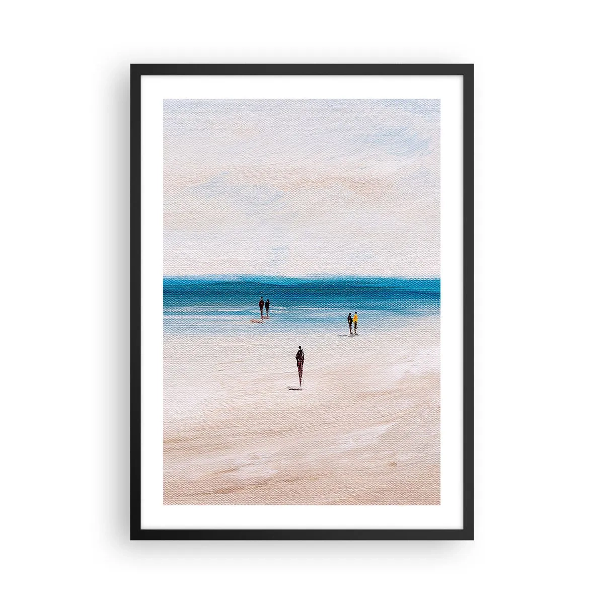 Poster in einem schwarzem Rahmen - Minimalistische Strandszene - 50x70cm - Natürliches Bedürfnis - Moderne Wanddekoration für Wohnzimmer und Schlafzimmer ARTTOR