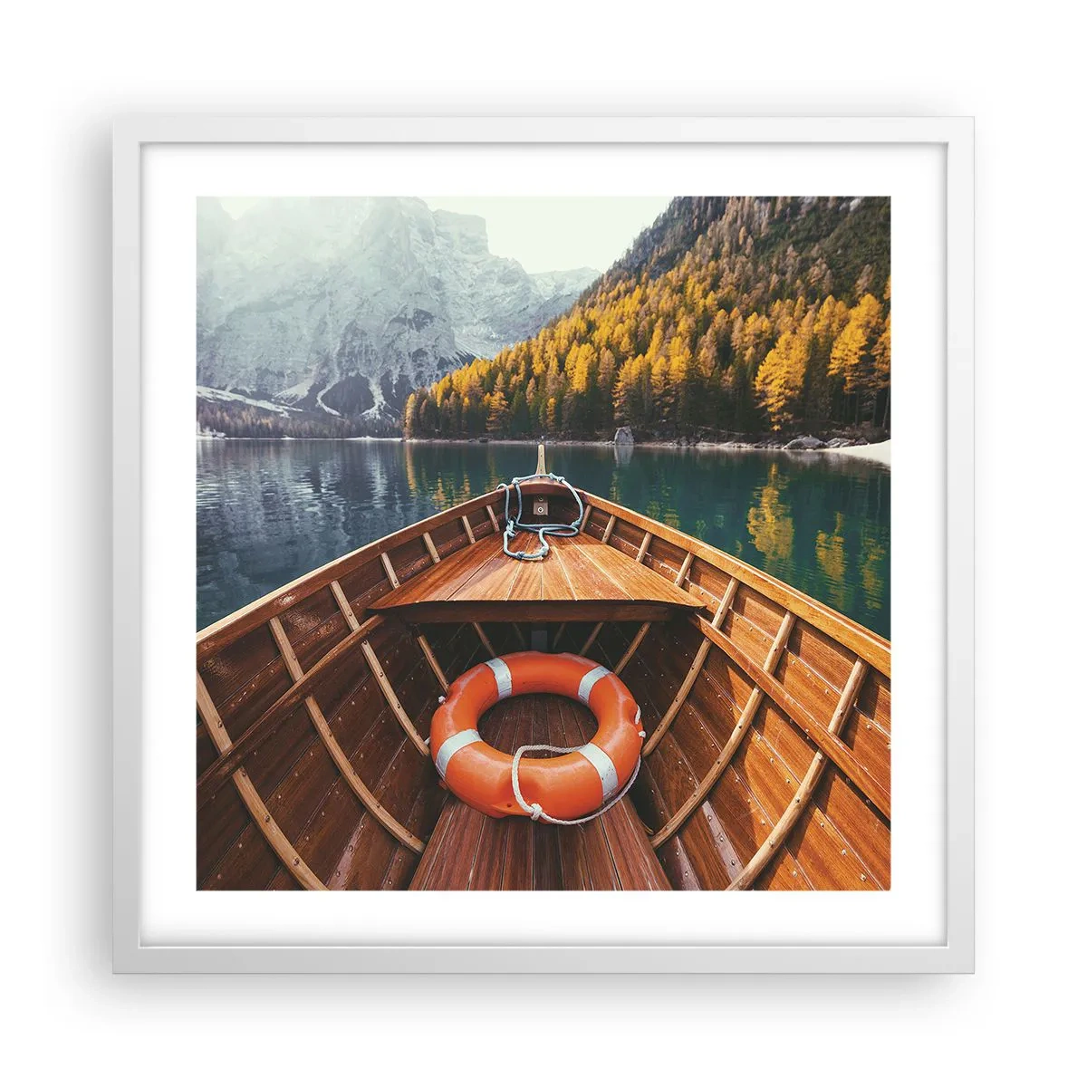 Poster in einem weißen Rahmen - Bergreise - 50x50 cm