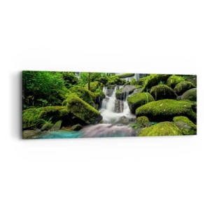 Bild auf Leinwand - Leinwandbild - Türkis, Saphire und flüssiges Silber - 90x30 cm