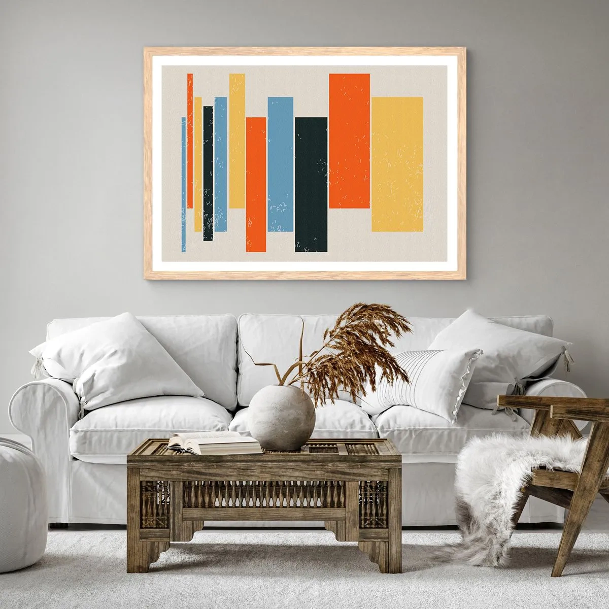 Poster in einem Rahmen aus heller Eiche - Musiknotation - 40x30 cm