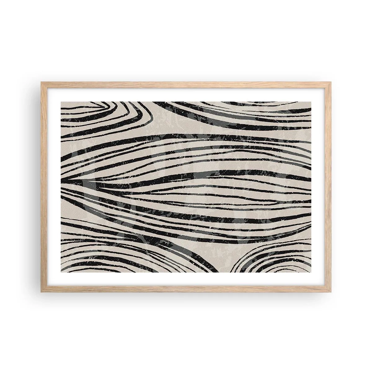 Poster in einem Rahmen aus heller Eiche - Linienpool - 70x50 cm