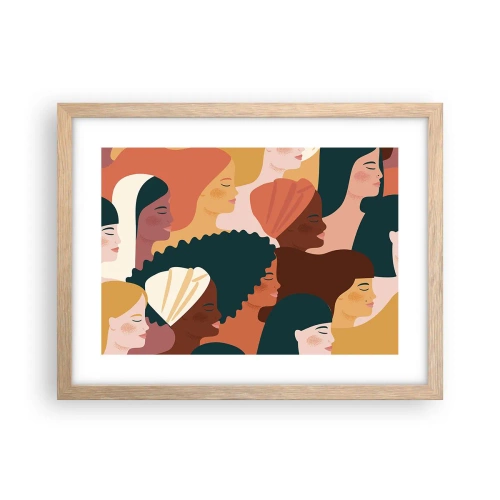 Poster in einem Rahmen aus heller Eiche - Nur Weiblichkeit - 40x30 cm