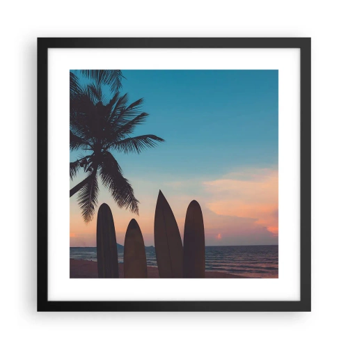 Poster in einem schwarzem Rahmen - Morgen wird es auch lustig - 40x40 cm