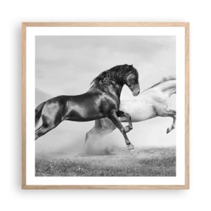 Poster in einem Rahmen aus heller Eiche - Engel und Dämonen - 60x60 cm