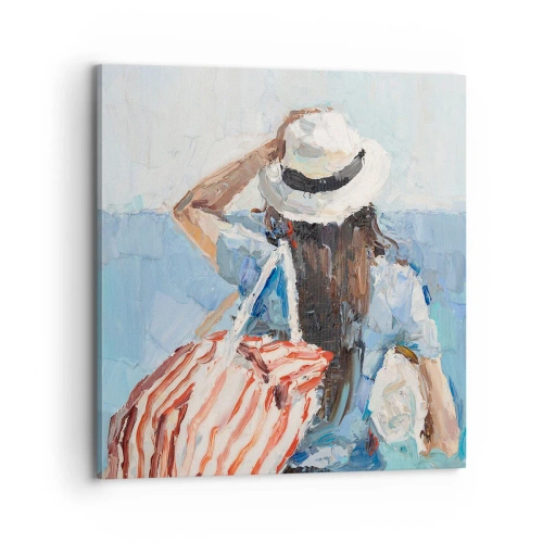 Bild auf Leinwand - Leinwandbild - Willkommen in den Sommerferien - 70x70 cm