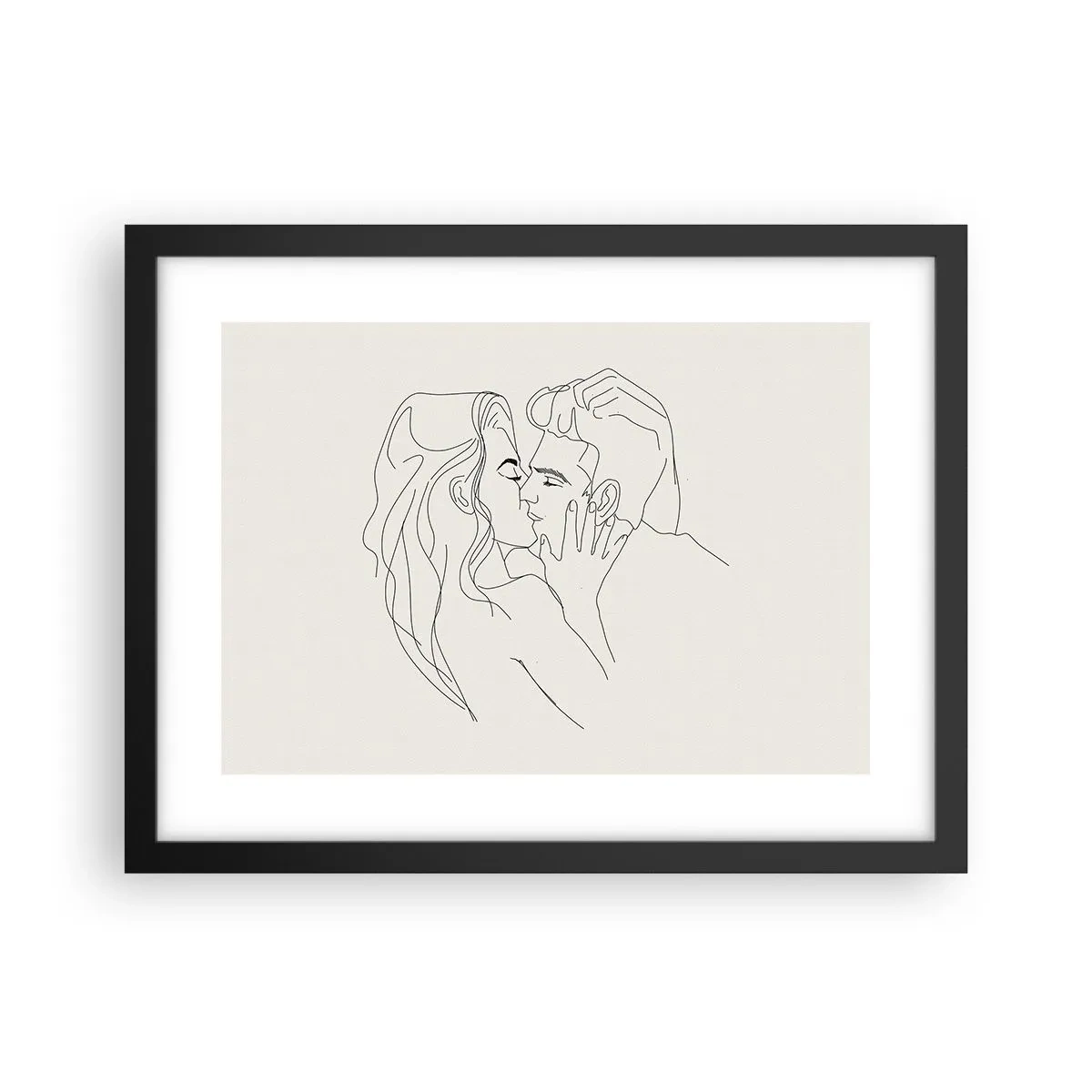 Poster in einem schwarzem Rahmen - Verstrickt im Gefühl - 40x30 cm