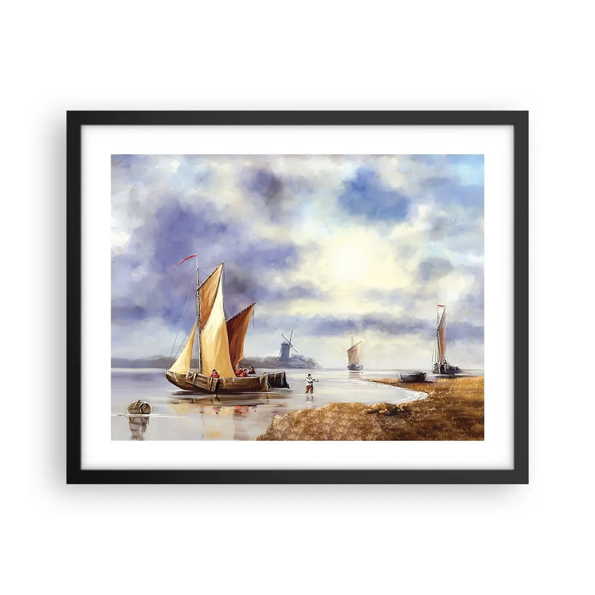 Poster in einem schwarzem Rahmen - Die Rückkehr der Seeleute - 50x40 cm