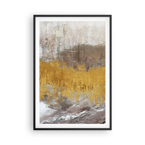 Poster in einem schwarzem Rahmen - Goldene Explosion - 61x91 cm