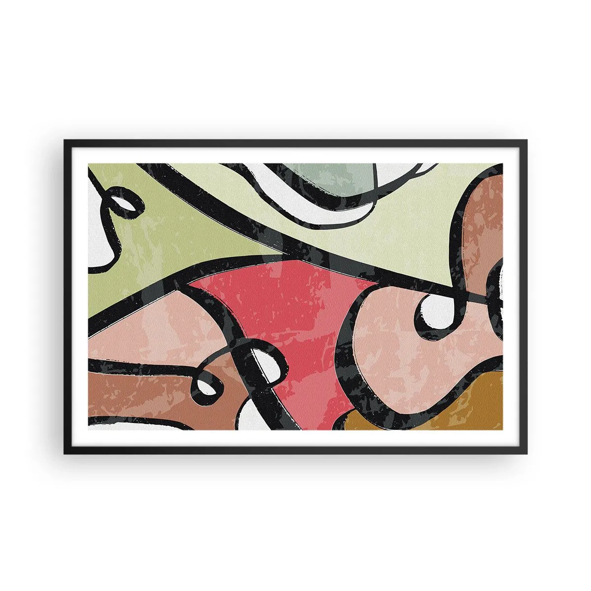 Poster in einem schwarzem Rahmen - Pirouetten unter Farben - 91x61 cm