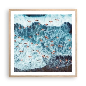 Poster in einem Rahmen aus heller Eiche - Die Küstenparade - 60x60 cm