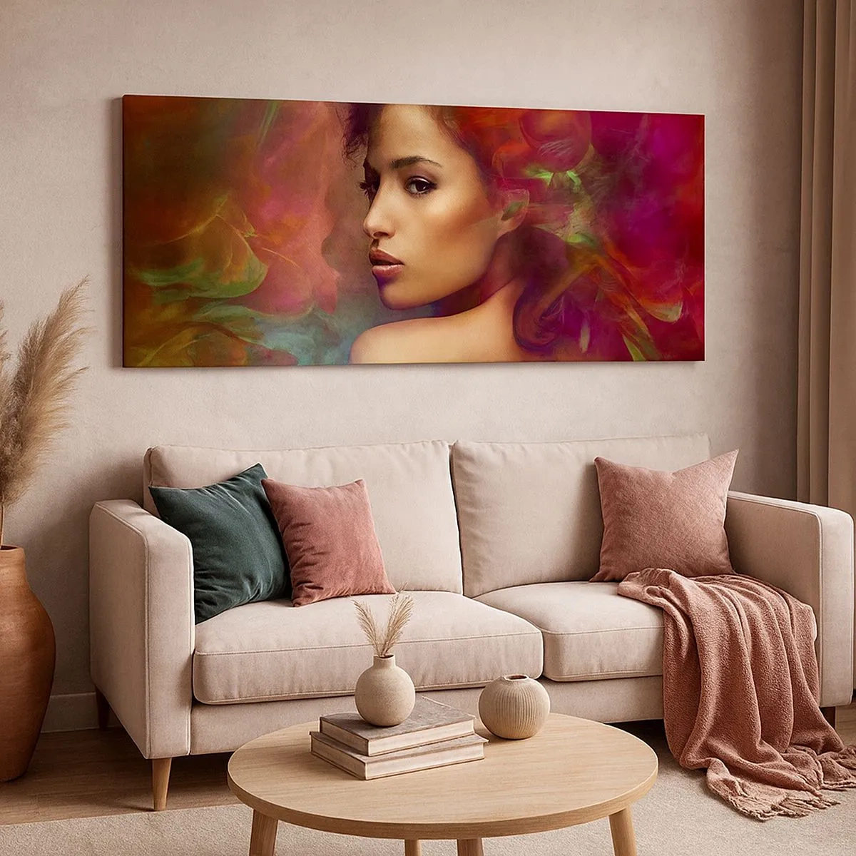 Bild auf Leinwand - Leinwandbild - Schöner als ein Regenbogen, so zart wie ein Nebel - 100x40 cm