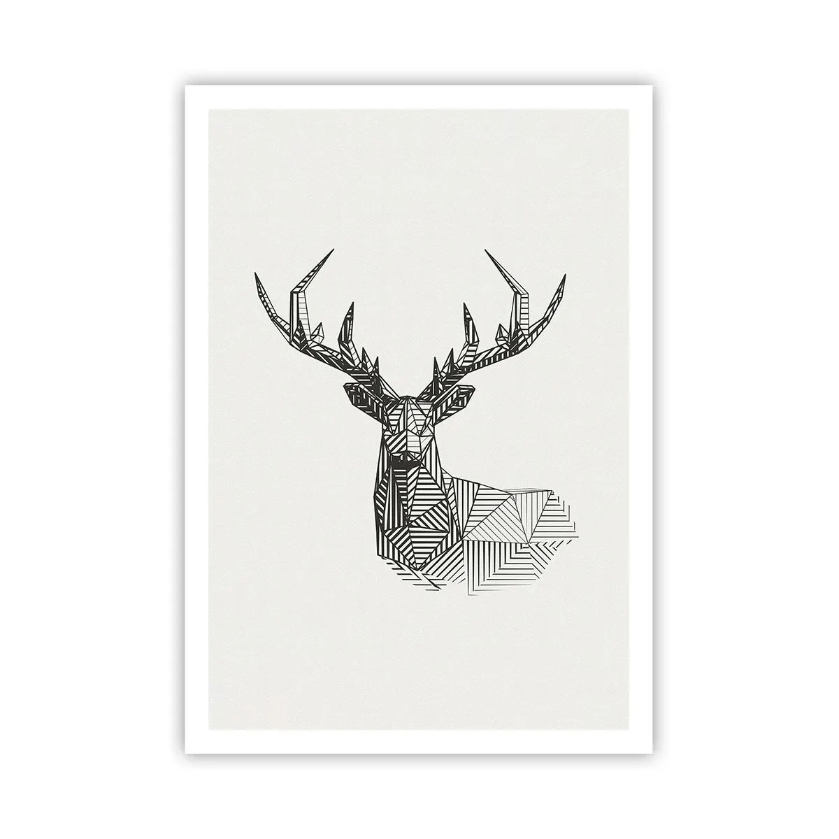 Poster - Ein Hirsch im kubistischen Stil - 70x100 cm