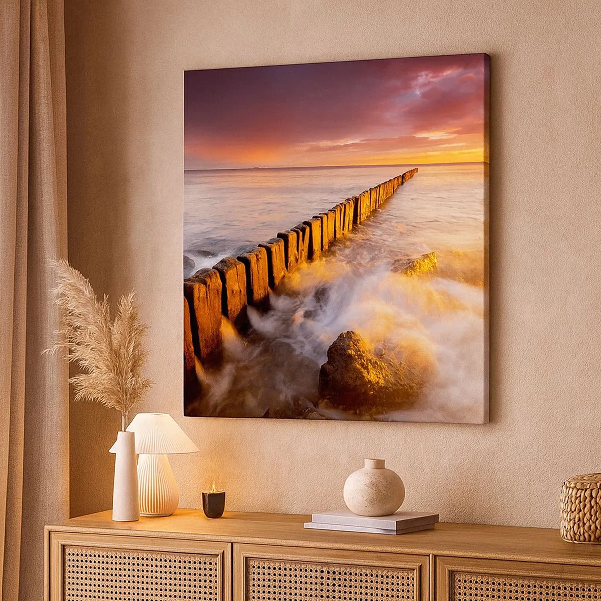 Bild auf Leinwand - Leinwandbild - Die Sanftheit der Wellen - 30x30 cm