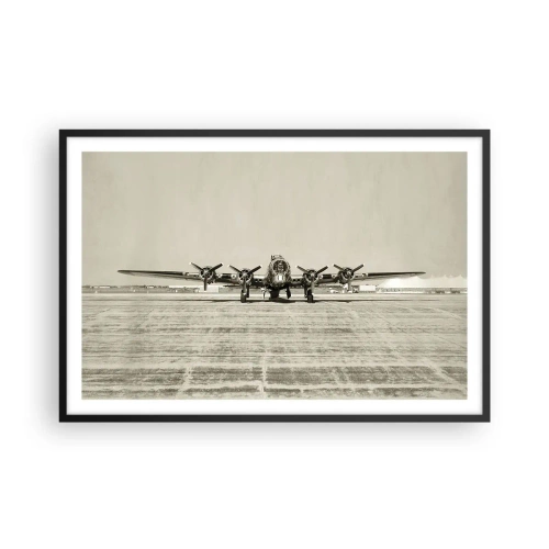 Poster in einem schwarzem Rahmen - Wie immer bereit - 91x61 cm