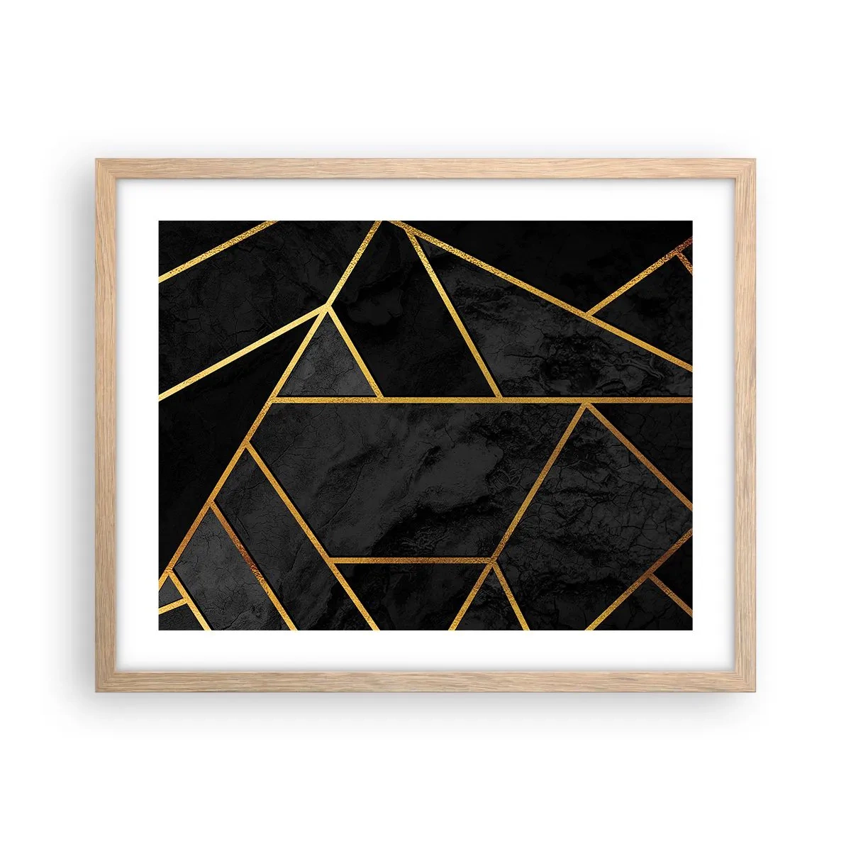 Poster in einem Rahmen aus heller Eiche - Dunkelheit und Glanz - 50x40 cm