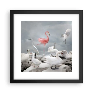 Poster in einem schwarzem Rahmen - Wie kam ich hier hin? - 30x30 cm