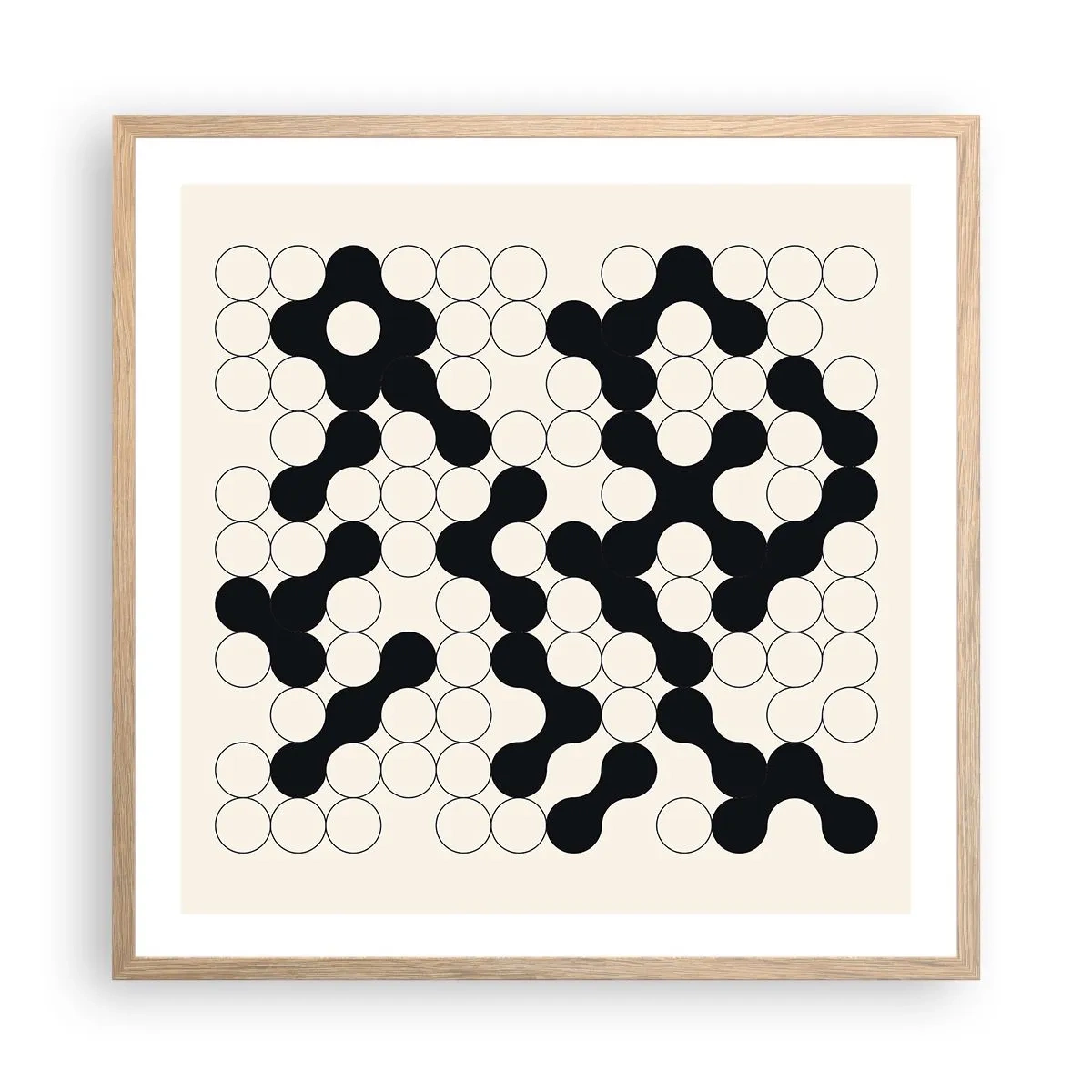 Poster in einem Rahmen aus heller Eiche - Chinesisches Spiel – Variation - 60x60 cm