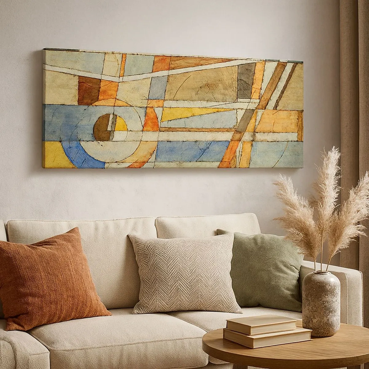 Bild auf Leinwand - Leinwandbild - Kubismus auf der Baustelle - 100x40 cm
