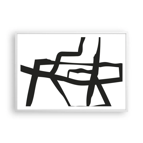 Poster in einem weißen Rahmen - Schwarz-Weiß-Design - 100x70 cm