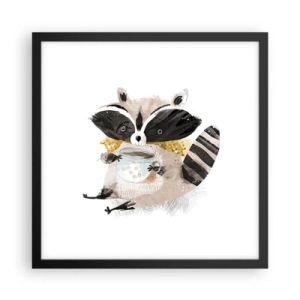 Poster in einem schwarzem Rahmen - Mein Freund der Waschbär - 40x40 cm