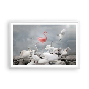 Poster in einem weißen Rahmen - Wie kam ich hier hin? - 91x61 cm
