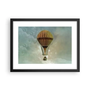 Poster in einem schwarzem Rahmen - Pionierflüge - 40x30 cm