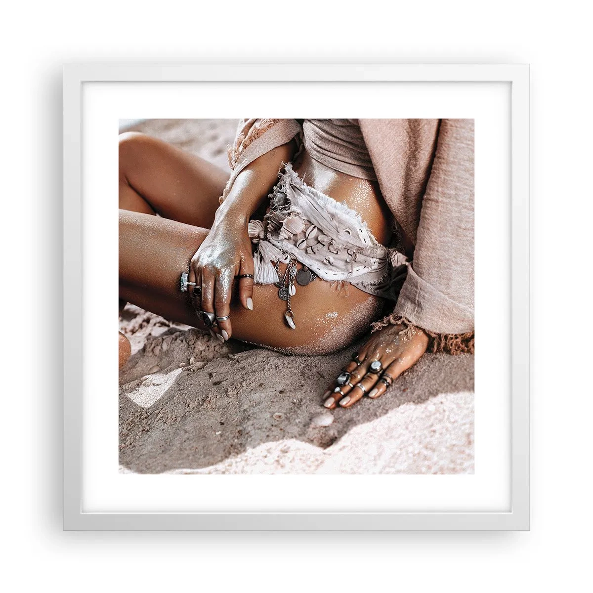 Poster in einem weißen Rahmen - Von den Wellen geworfen? - 40x40 cm