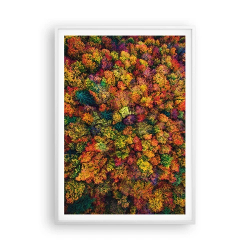 Poster in einem weißen Rahmen - Blumenstrauß aus Herbstbäumen - 70x100 cm