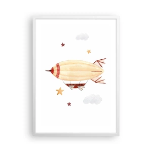 Poster in einem weißen Rahmen - Luftschiff - 50x70 cm