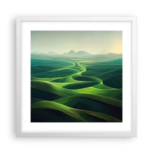 Poster in einem weißen Rahmen - In den grünen Tälern - 40x40 cm